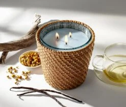 Rattan Driftwood & Chamomile 3-Wick Candle -Fragrances Sales NESTNY RATTAN WELL DC CAN 3W 3