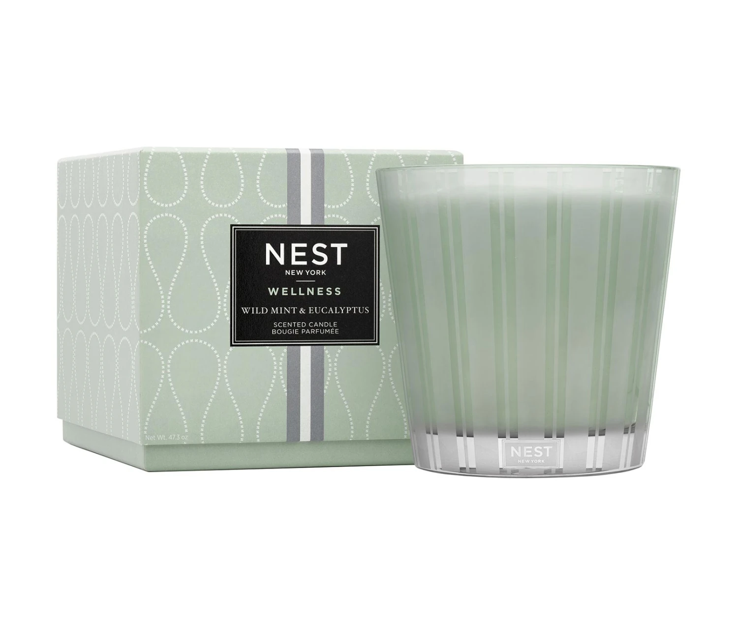 Wild Mint & Eucalyptus Luxury Candle Wild Mint & Eucalyptus Luxury Candle -Fragrances Sales NESTNY WELL ECS CAN LX 1 white background